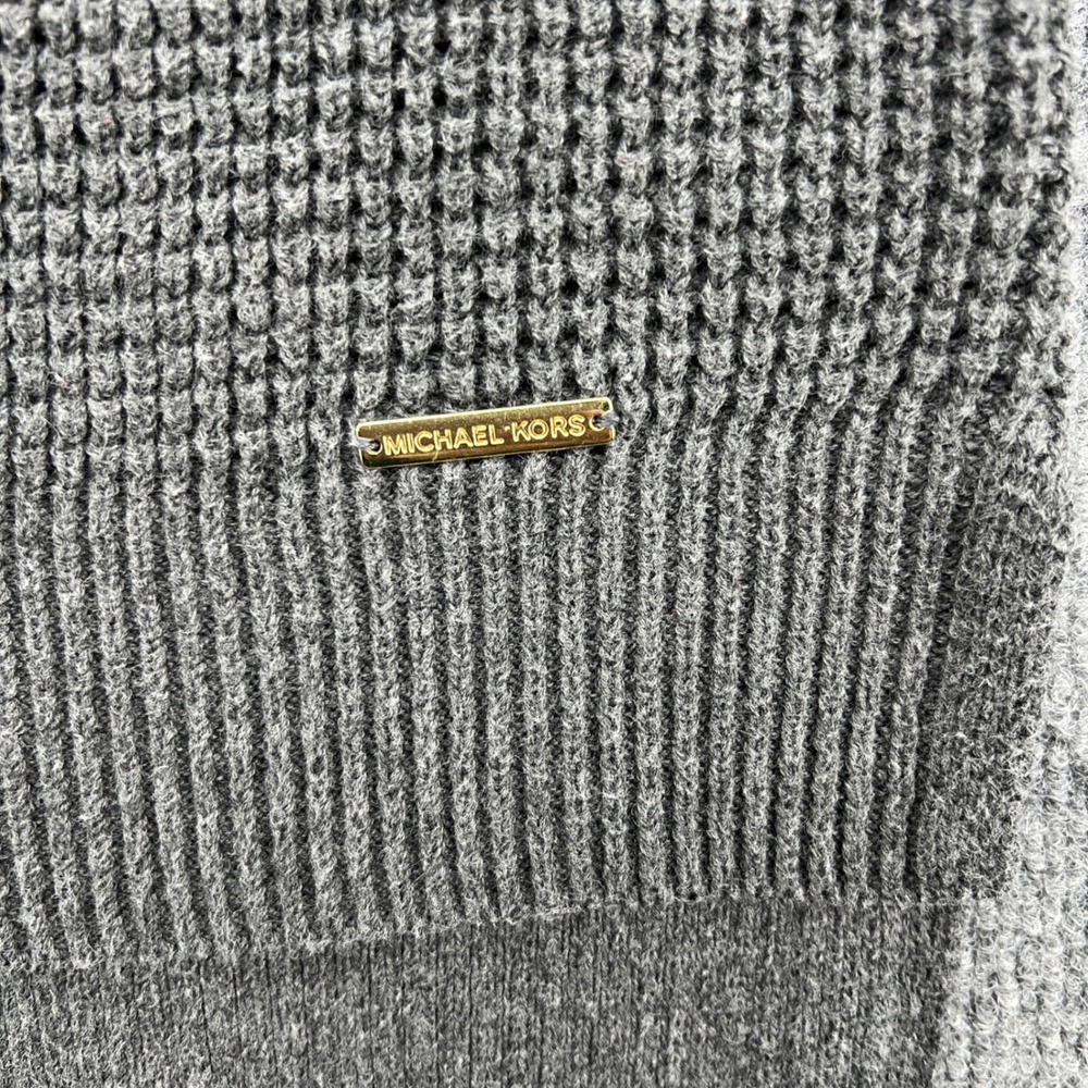 Michael Kors Turtleneck Sweater Womens Small Gray Waffle Knit Office Minimalist - Picture 6 of 7